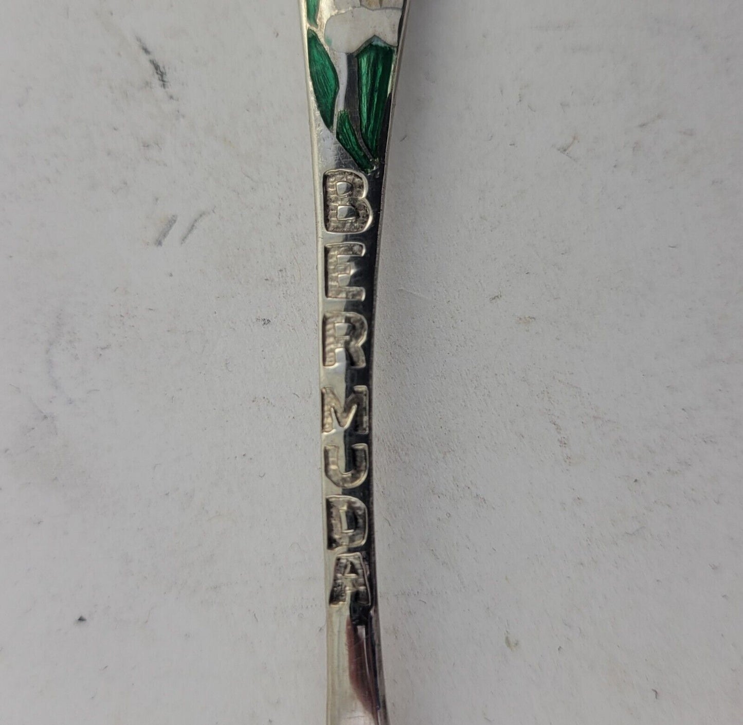 Enameled Bermuda 4 3/4" Sterling Silver Souvenir Spoon .38oz. by Breadner Mfg Co