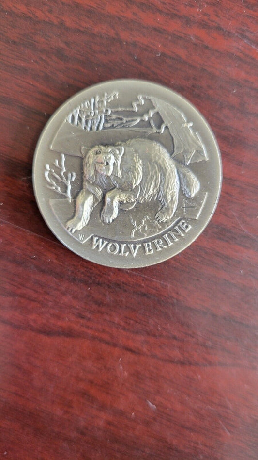 Longines Symphonette Sterling Wolverine Wildlife Series Medal 1.1oz Coin