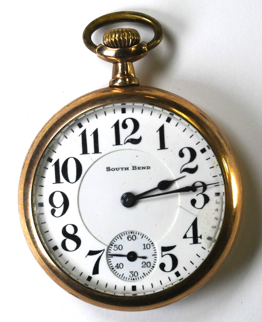 1918 South Bend Pocket Watch Size 16 Open Face 20yr Gold Filled 217  17J LS