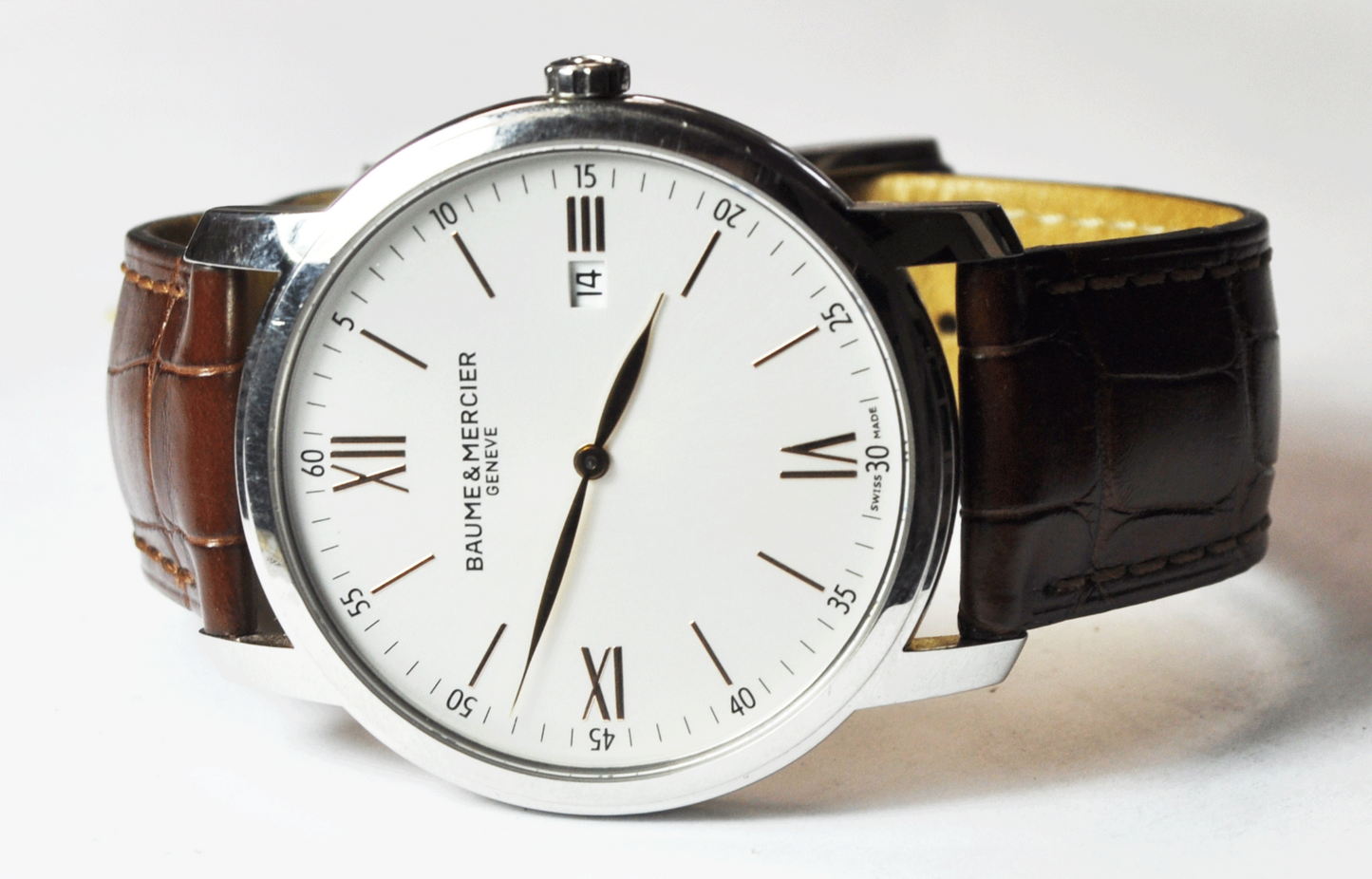 Men's Baume Mercier Classima White Dial 41mm Stainless 65493 42mm Quartz