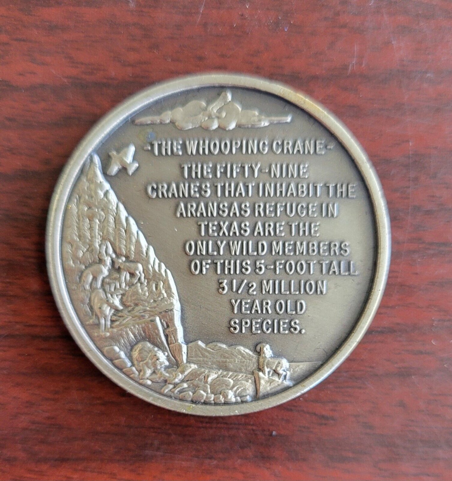 Longines Symphonette Sterling Whooping Crane Wildlife Series Medal 1.1oz Coin