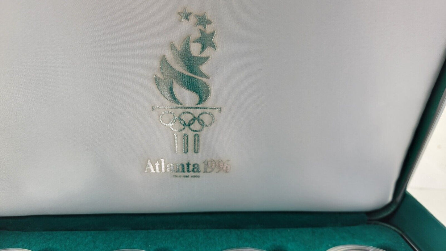 1996 US Olympic Atlanta Centennial Olympic Games 8pc Proof Set w/ Box & COA