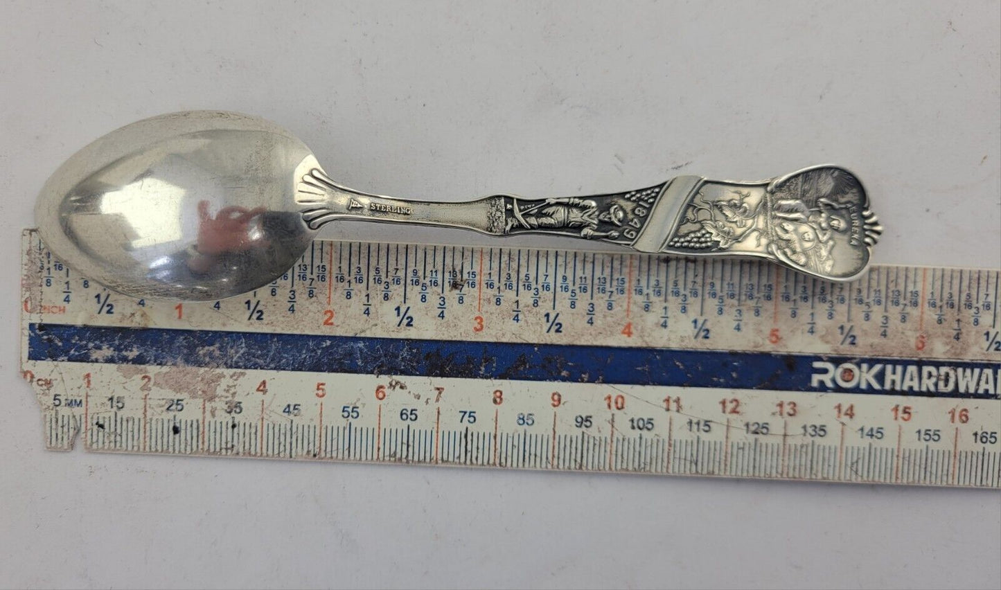 San Francisco 5 3/4" Sterling Silver Souvenir Spoon .72oz. Golden Gate Mechanics