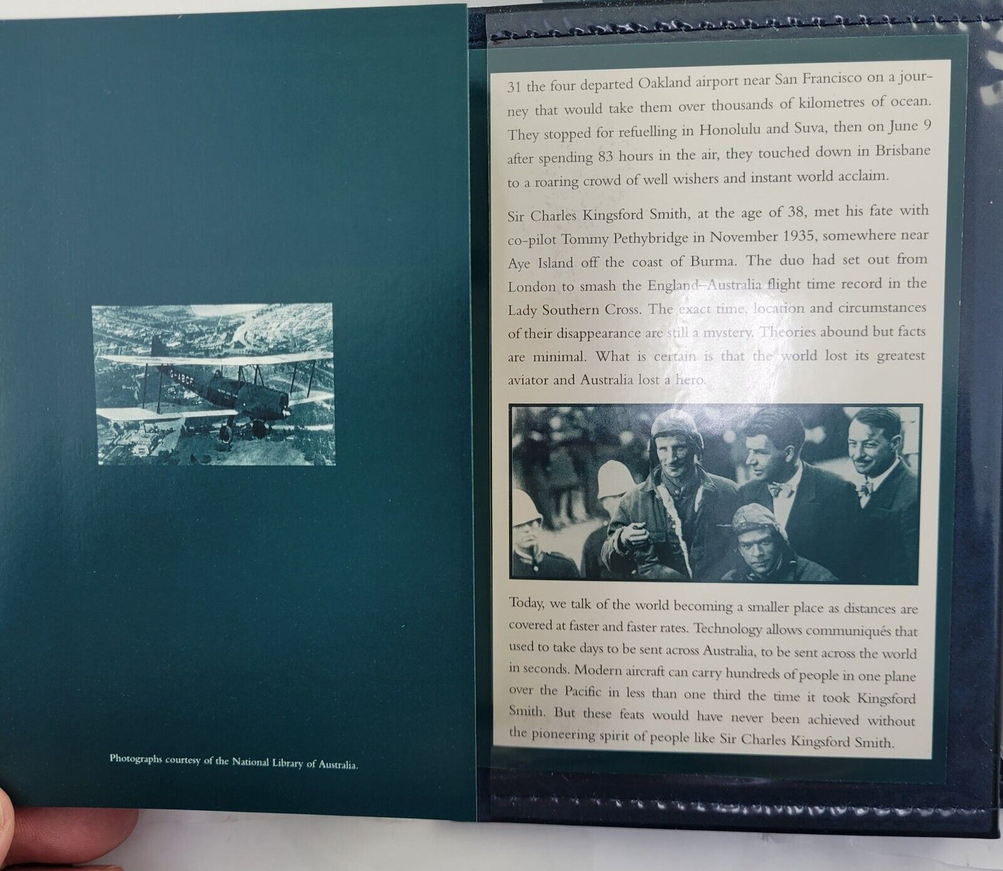 1997 Australian 6 coin Proof Set, $2, Sir Charles Kingsford Smith, Aviator