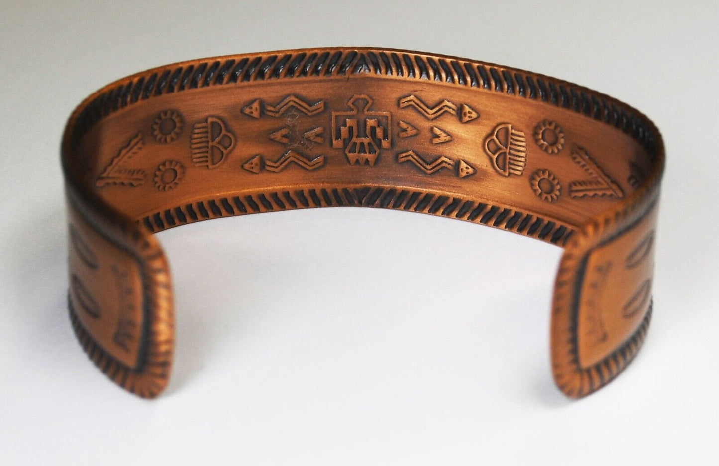 Copper Wheeler Cuff Zuni Bird Arrows Bracelet 22mm 7" Wrist