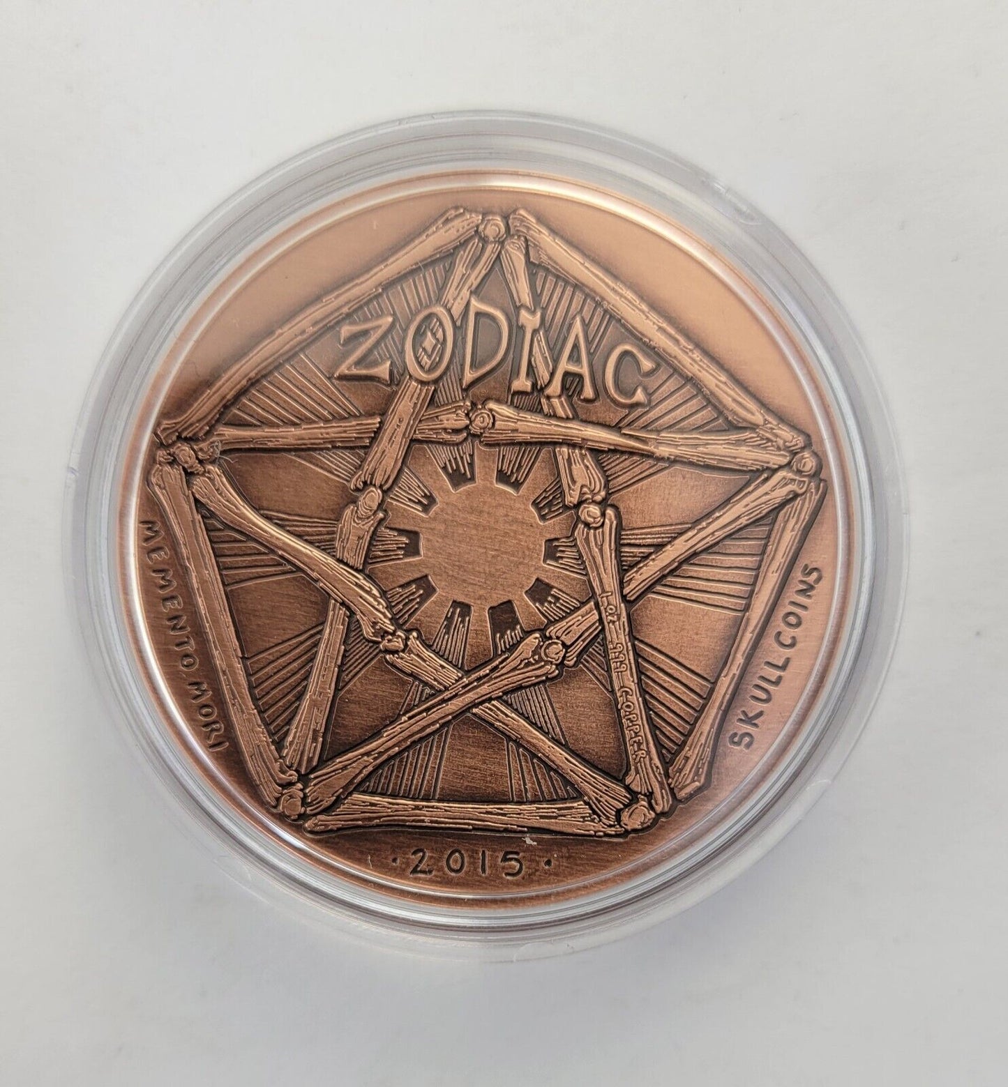 2015 Complete Zodiac .999 Fine Copper Rounds 12pc Skullcoins wCOA Cards Morbid