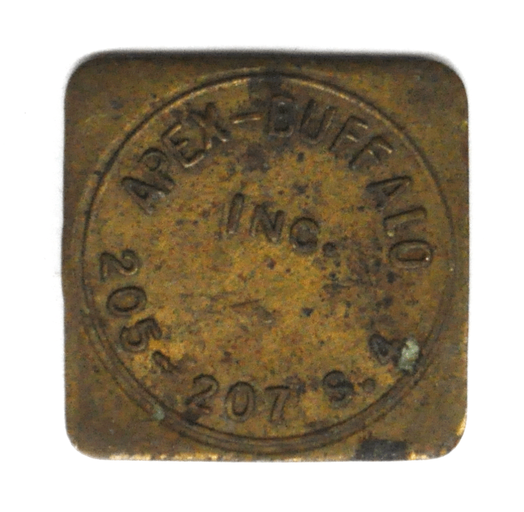 Apex Buffalo Inc 205-207 S.4 Squared 10c Trade Token 26mm