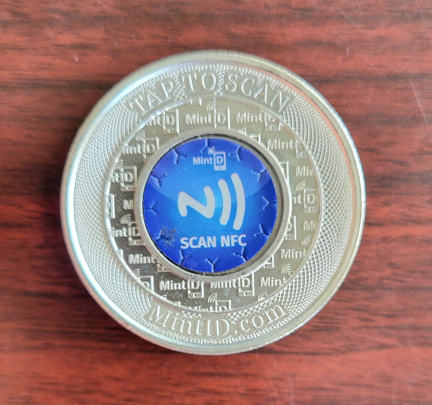 Mint ID.com Two Ounce .999 Fine Silver Buffalo Round Tap To Scan NFC Chip