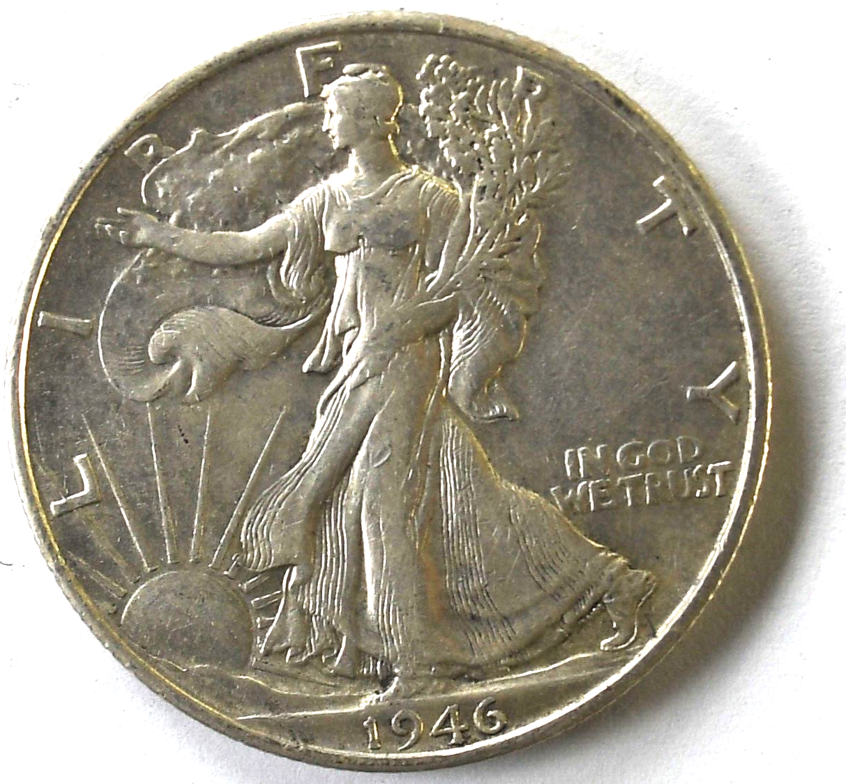 1946 S 50c Walking Liberty Silver Half Dollar Fifty Cents San Francisco AU