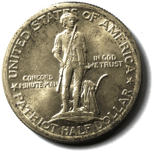 1925 50c Lexington Concord Sesquicentennial Commemorative Silver Half Dollar