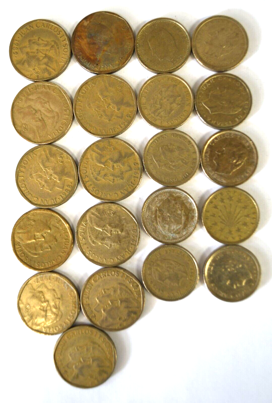 21pc Spain 100 & 500 Pesetas Coins Lot 1987-1998