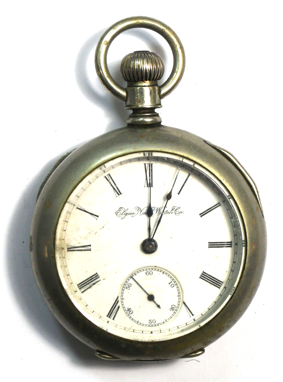 1891 Elgin Grade 74 Size 18 Open Face Pocket Watch NR Paperwork in Case Back