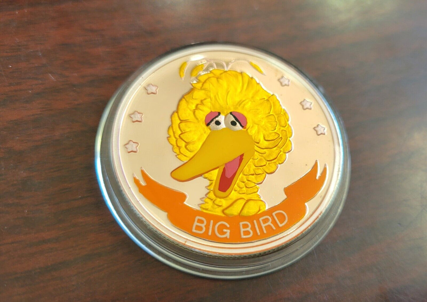 Big Bird Sesame Street 20th Anniversary Enameled 1oz. Silver Round .999 Fine