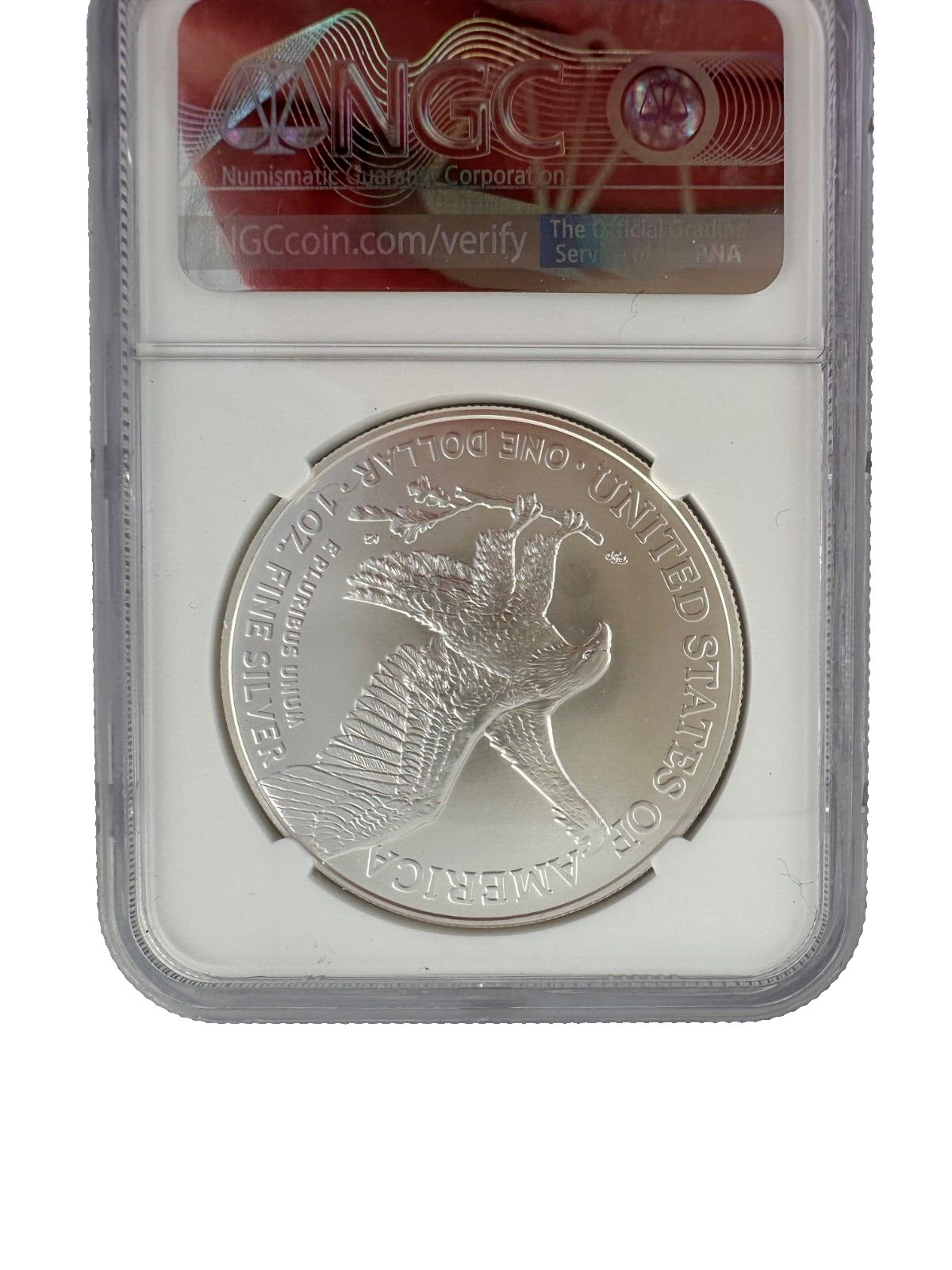 2021 W Silver Eagle $1 BURNISHED Landing T2 NGC MS70 First Day Of Issue 1st G