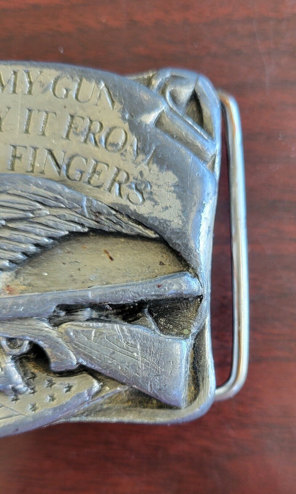 SISKIYO 1983 I'll Give Up My Gun When They Pry It 2nd Amendment Belt Buckle