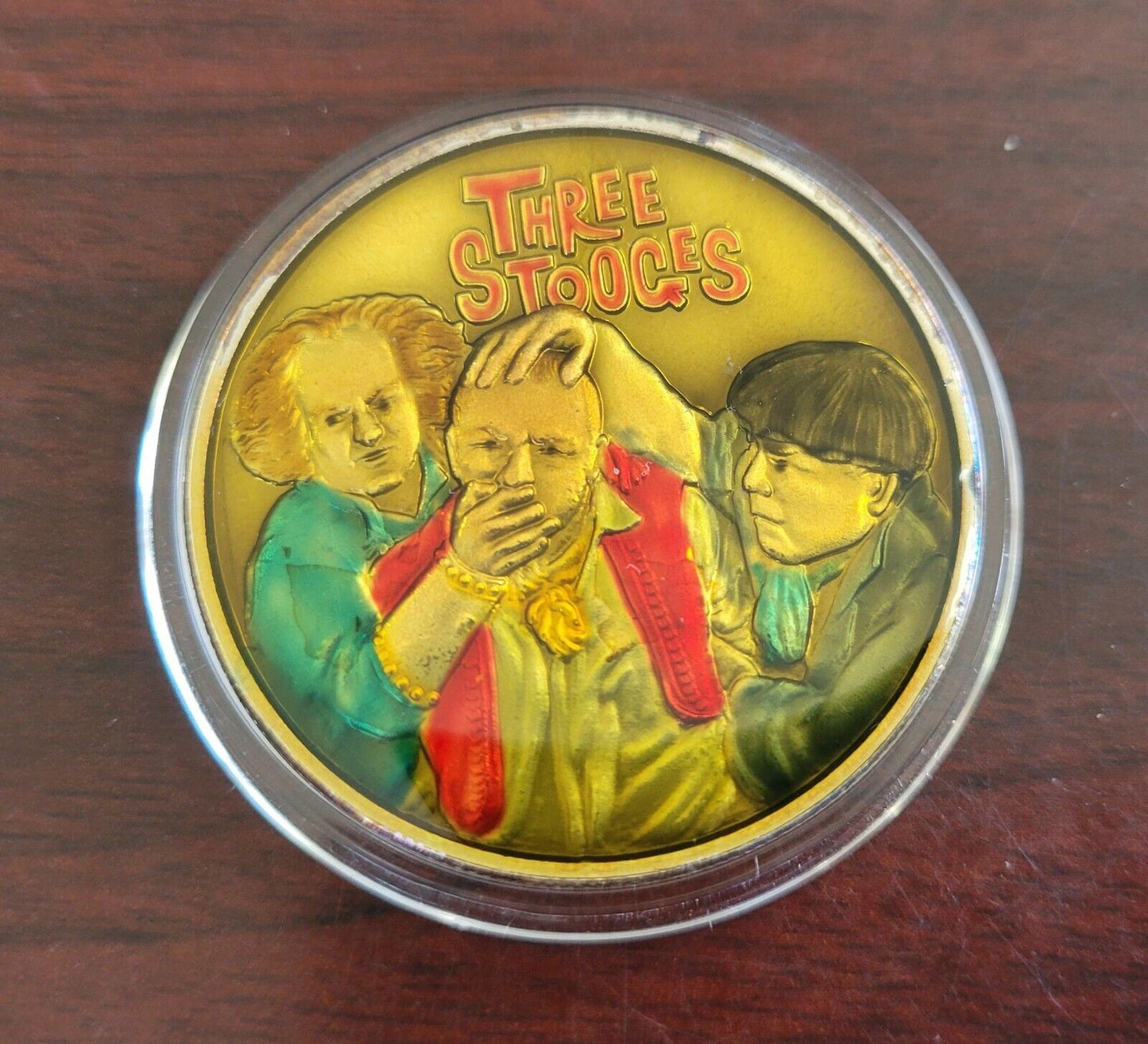 The Three Stooges Enameled Coin 1 Troy oz .999 Fine Silver Round Colorized