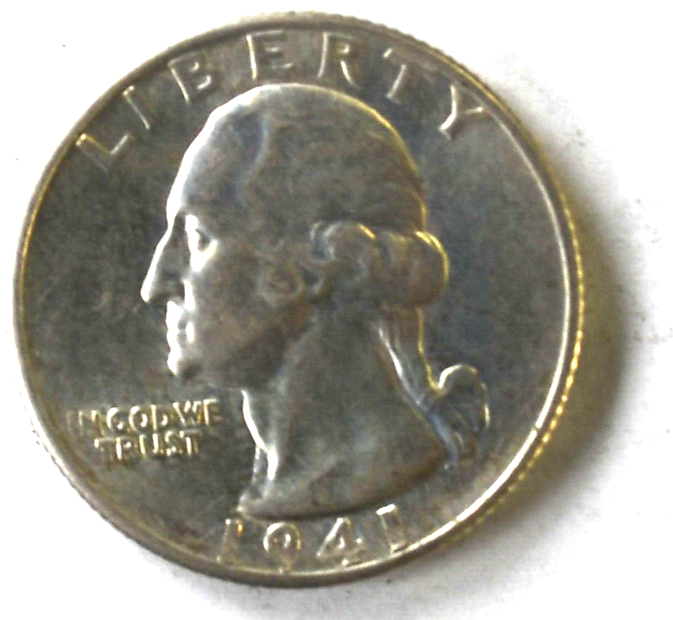 1941 D 25c Washington Silver Quarter Dollar Denver AU