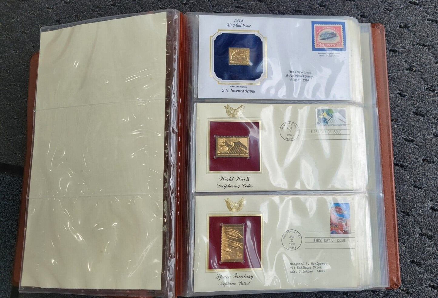 Golden Replicas of United States Stamps Album 22k Gold In Booklet 47pc.