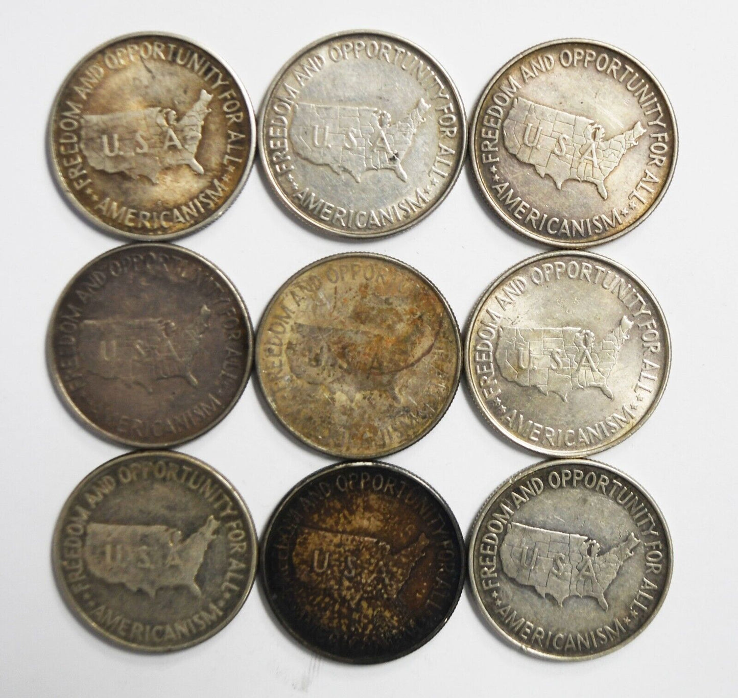 9pc 1952 & 1953 Washington Carver Half Dollar 50c Commemorative Silver Coins