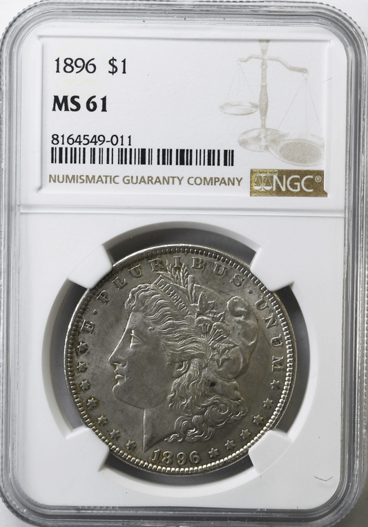 1896 $1 Morgan Silver Dollar MS61 NGC Philadelphia Uncirculated