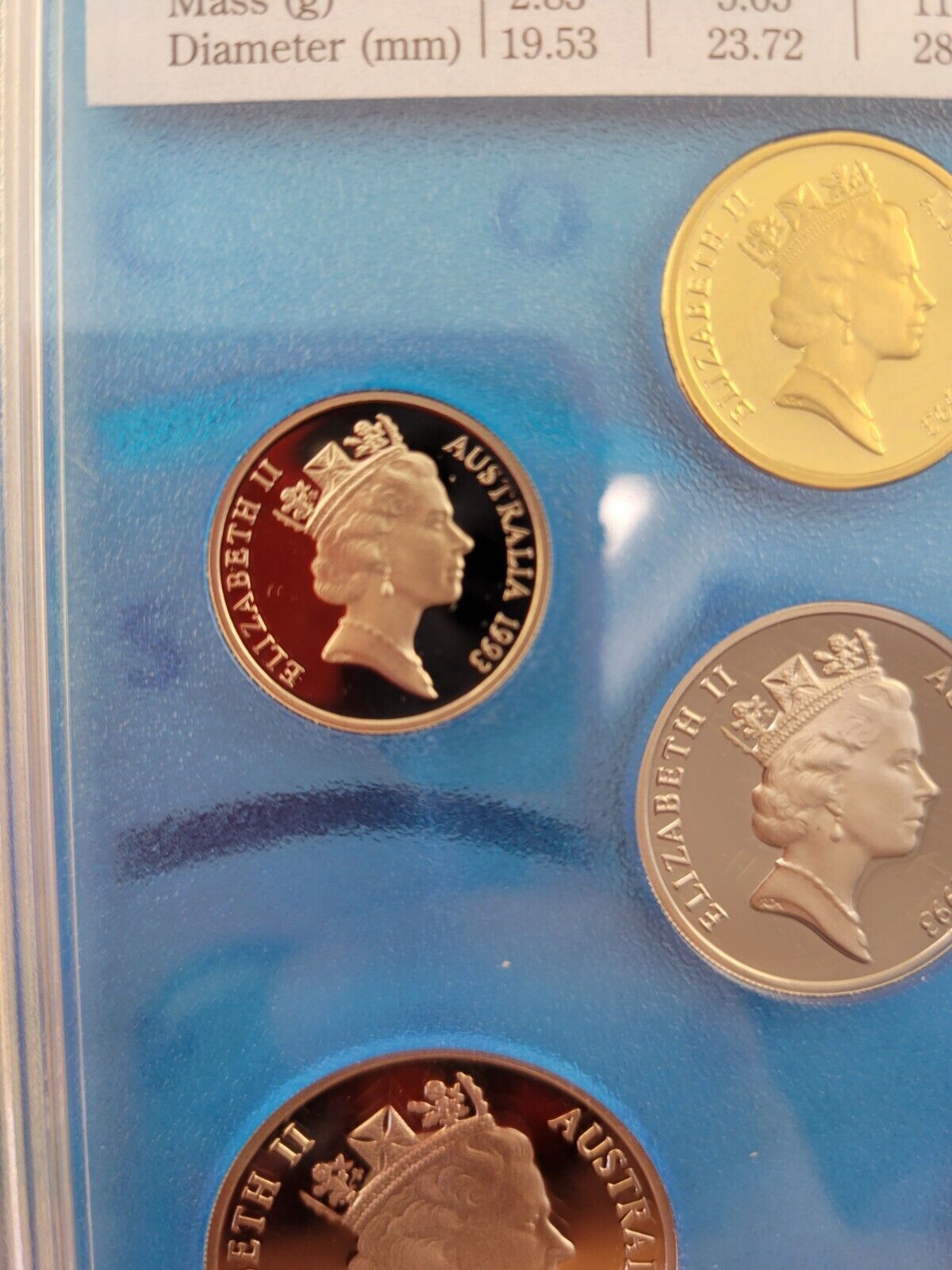 1993 Australian 6 coin proof set, $2 Coin, Water Quality, Wildlife w/Paperwork