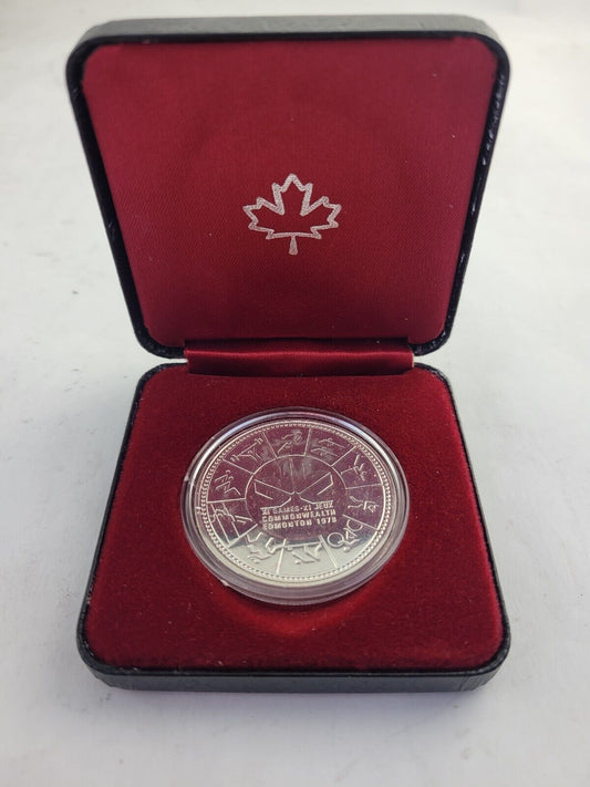 1978 Canada XI Commonwealth Games Edmonton Commemorative Dollar .500 Silver Box