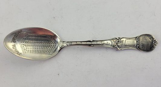 Masonic Temple Fort Dearborn 5 1/2" Sterling Souvenir Spoon .67oz Chicago