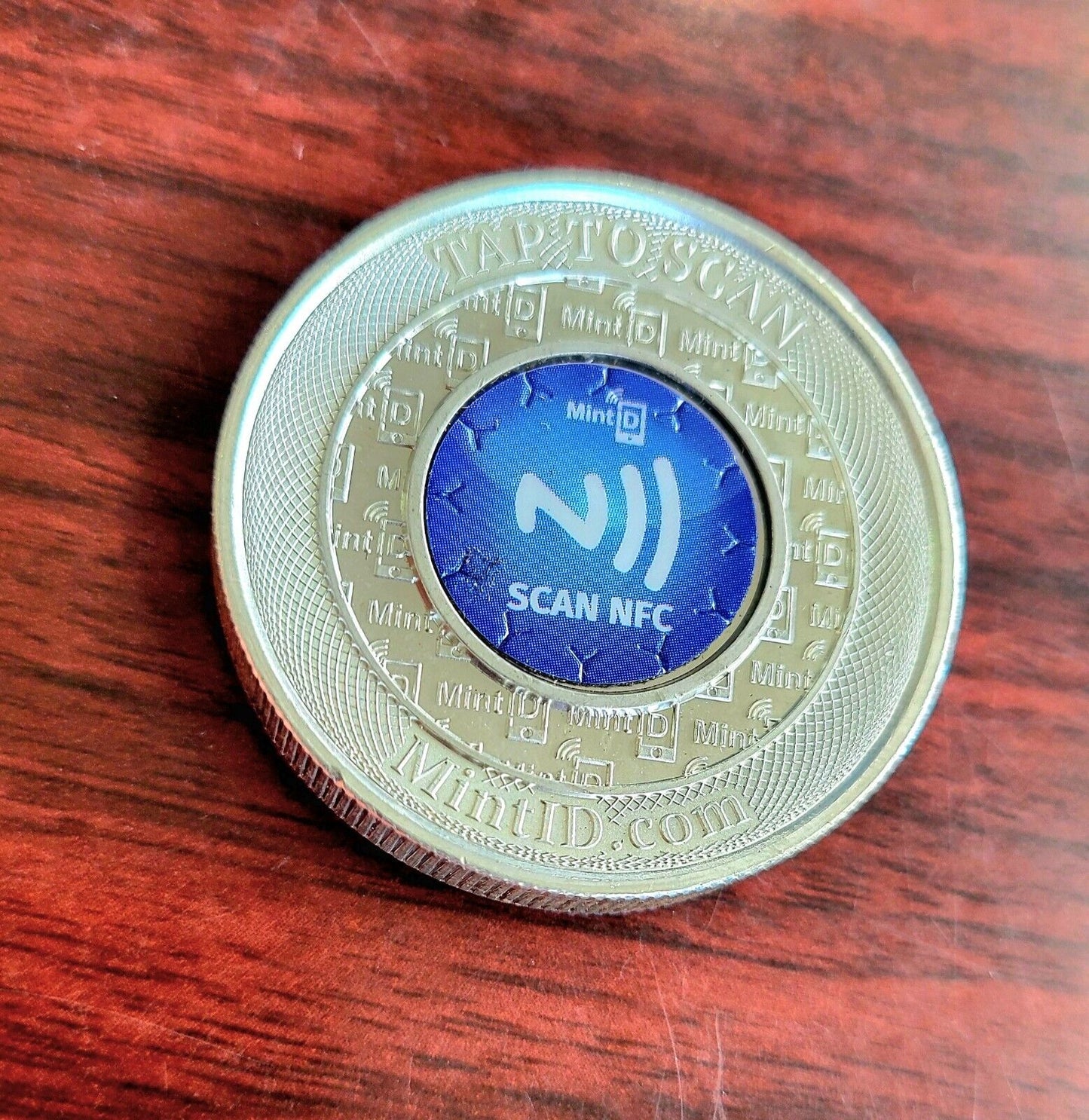 Mint ID.com Two Ounce .999 Fine Silver Buffalo Round Tap To Scan NFC Chip