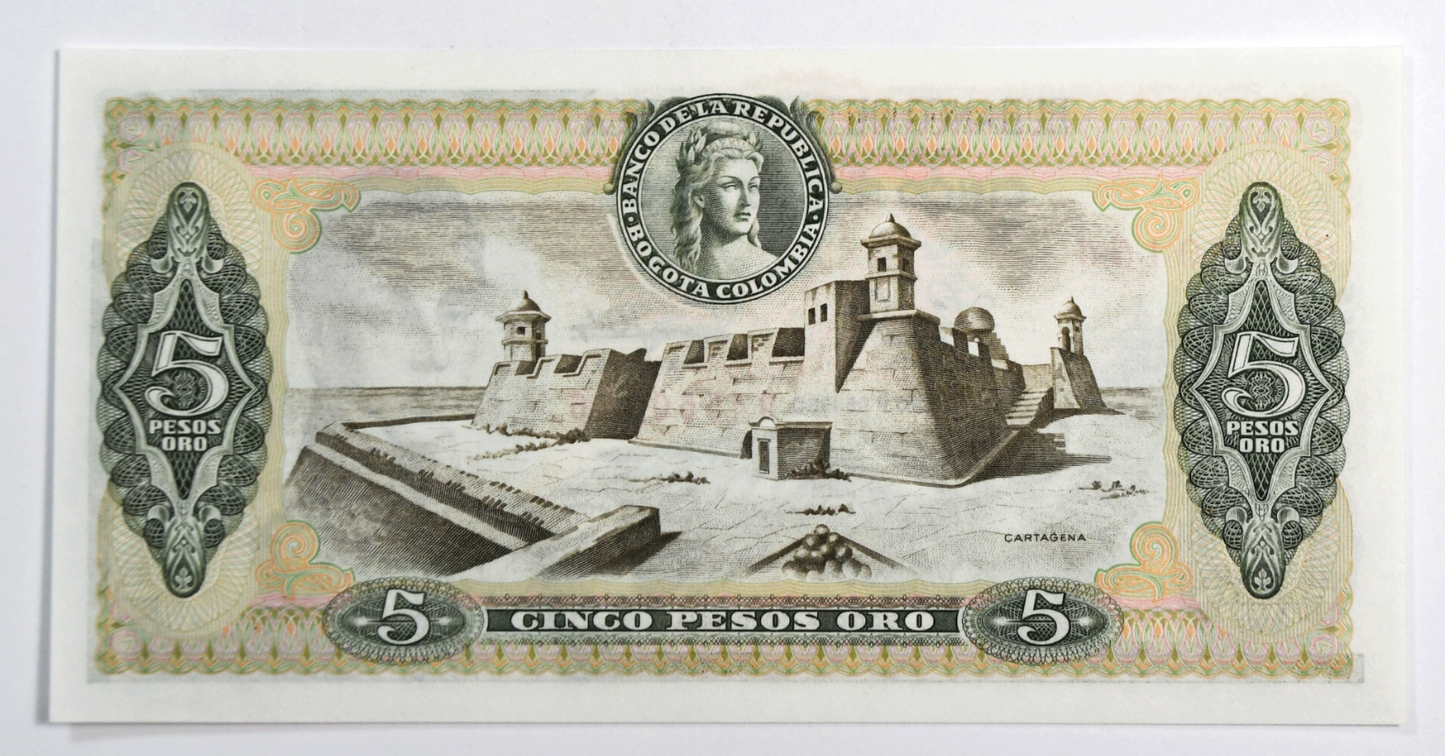1980 5 Five Pesos Colombia Banknote Uncirculated 94560156