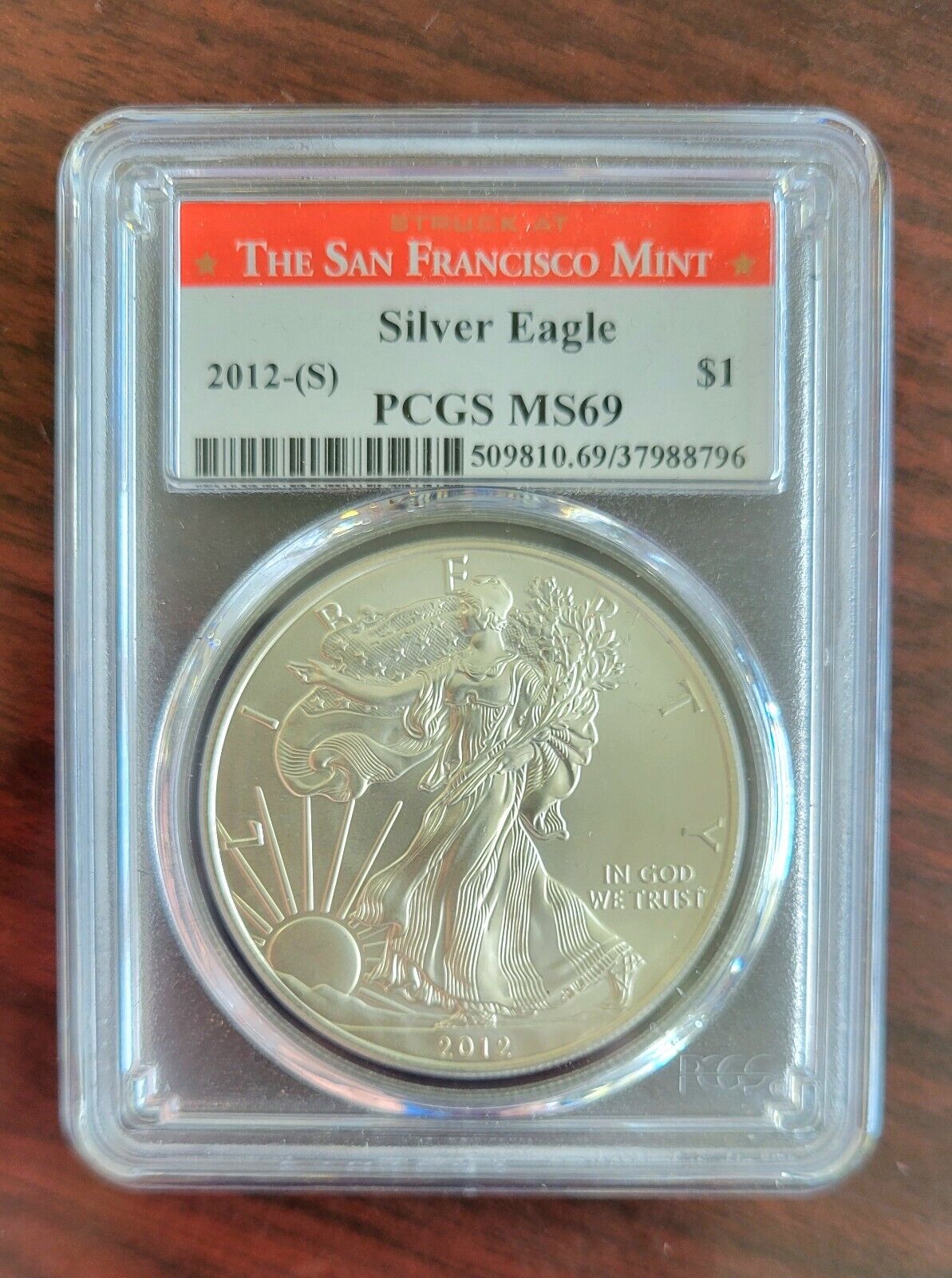 2012-(S) American Silver Eagle - PCGS MS69 Struck at San Francisco Red Label