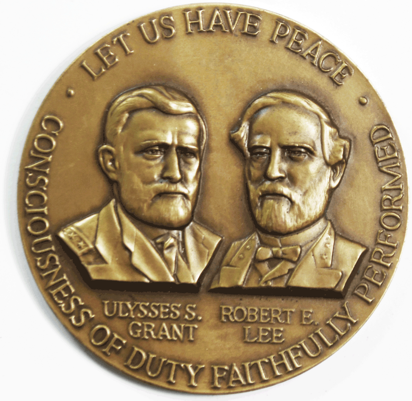 1962 Civil War Centennial Medal Lee Grant Peace 63mm Bronze Medallic Art