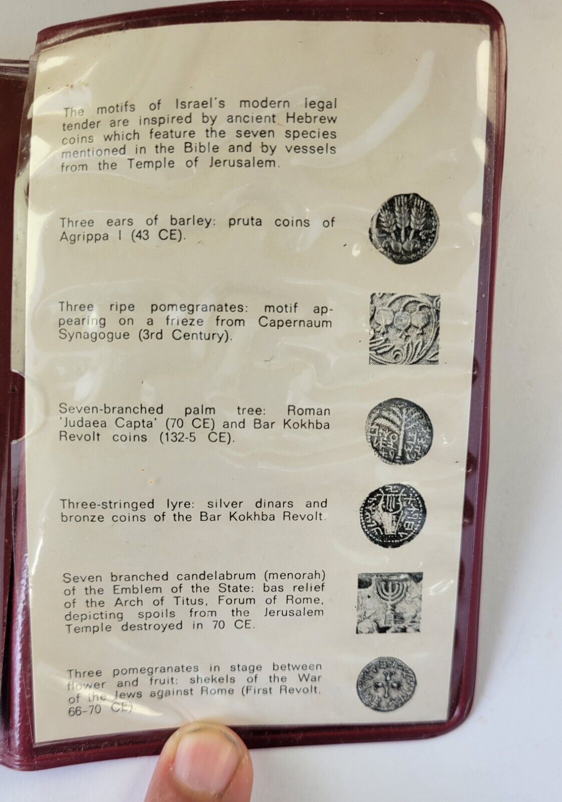 1970 Coins Of Israel 6 Coin Jerusalem Specimen Israel Govt Coins In Folder