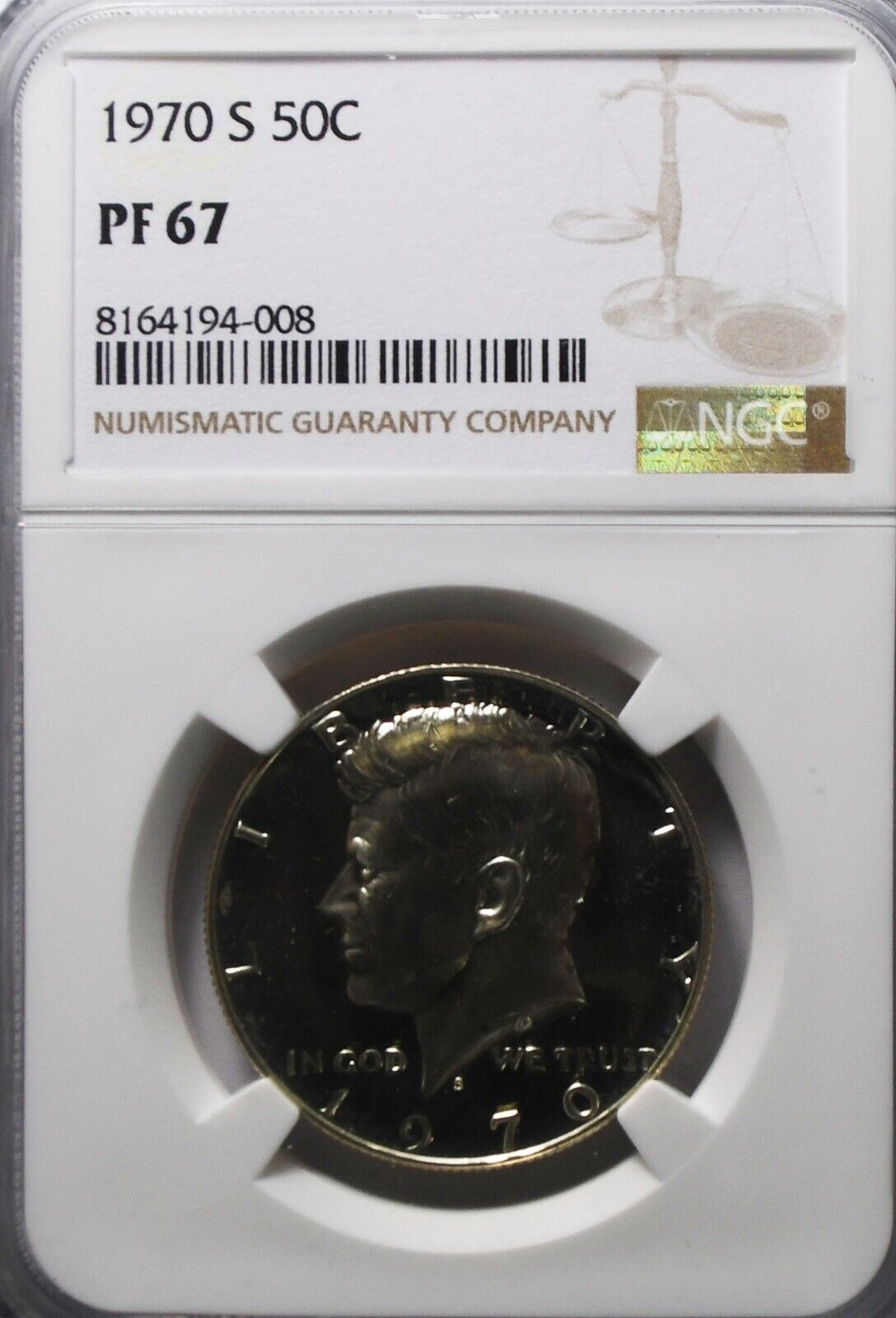 1970 S 50c Kennedy Half Dollar NGC PF67 Proof San Francisco