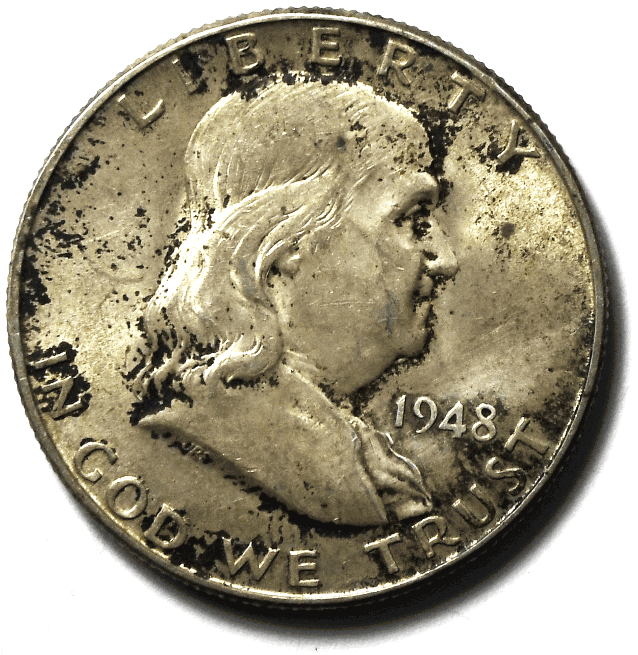 1948 D 50c Franklin Silver Half Dollar Fifty Cents Denver AU