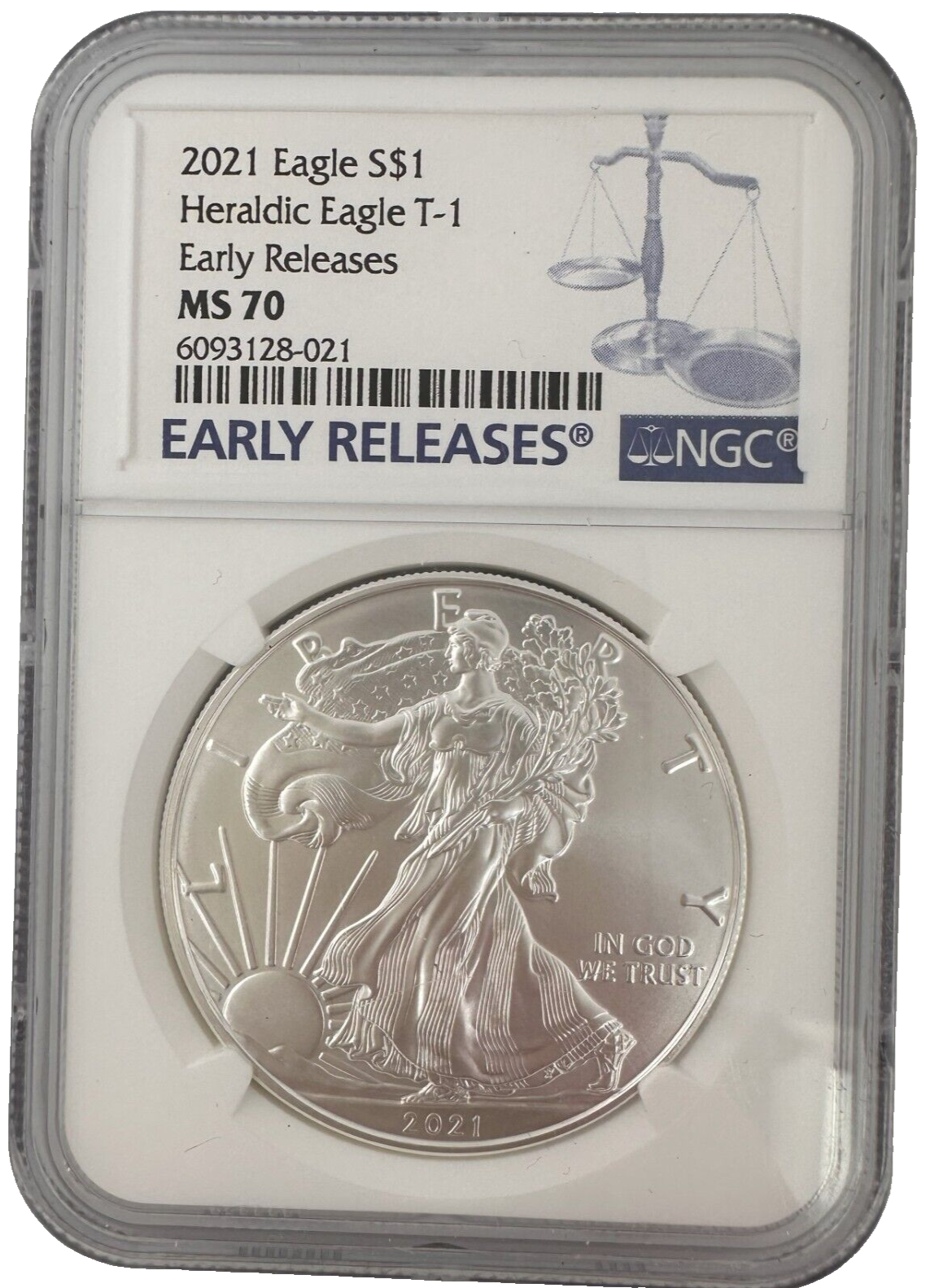 2021(W) Eagle S$1 Heraldic Eagle T-1 Early Releases NGC MS70