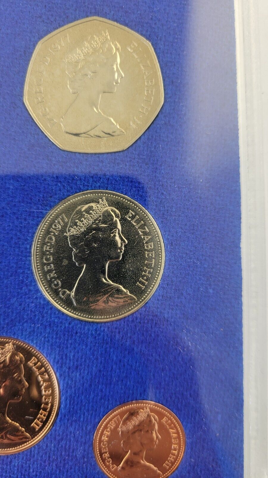 1977 Coinage Of Great Britain And Northern Ireland Set 7pc. Royal Mint