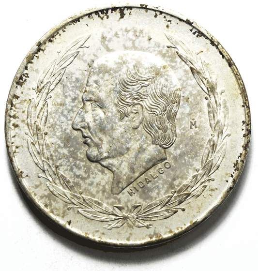 1954 Mexico Estados Unidos Mexicanos Five 5 Pesos Silver Coin AU Low Mintage