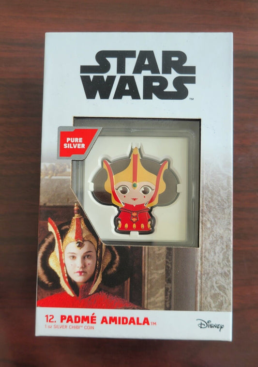 2022 Niue Star Wars 12. Padme Amidala Chibi 1 oz .999 Fine Silver Proof Boxed