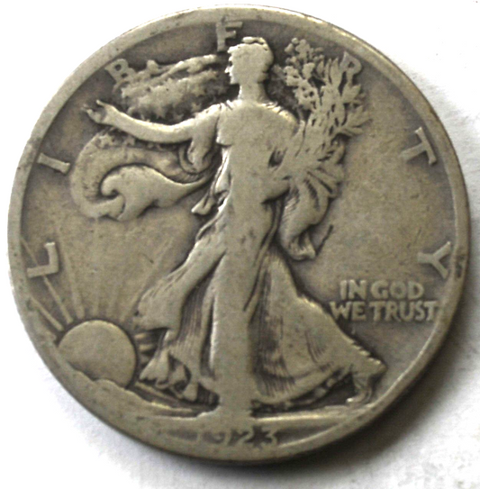 1923 S 50c Walking Half Dollar Silver Fifty Cents San Francisco