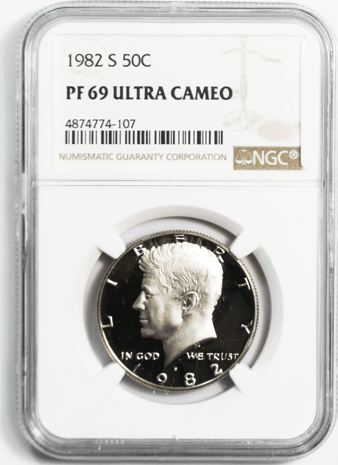 1982 S 50c Kennedy Half Dollar NGC PF69 Ultra Cameo Proof San Francisco