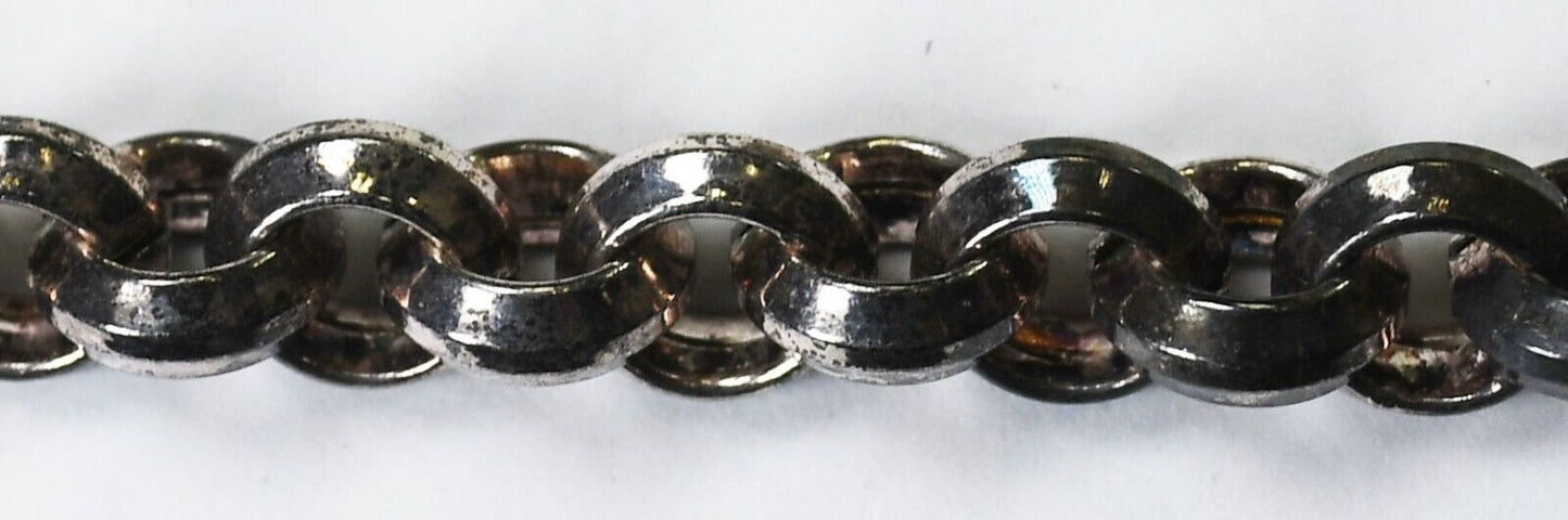 Sterling Silver Milor Italy Rolo Round Link Bracelet 8mm 8"