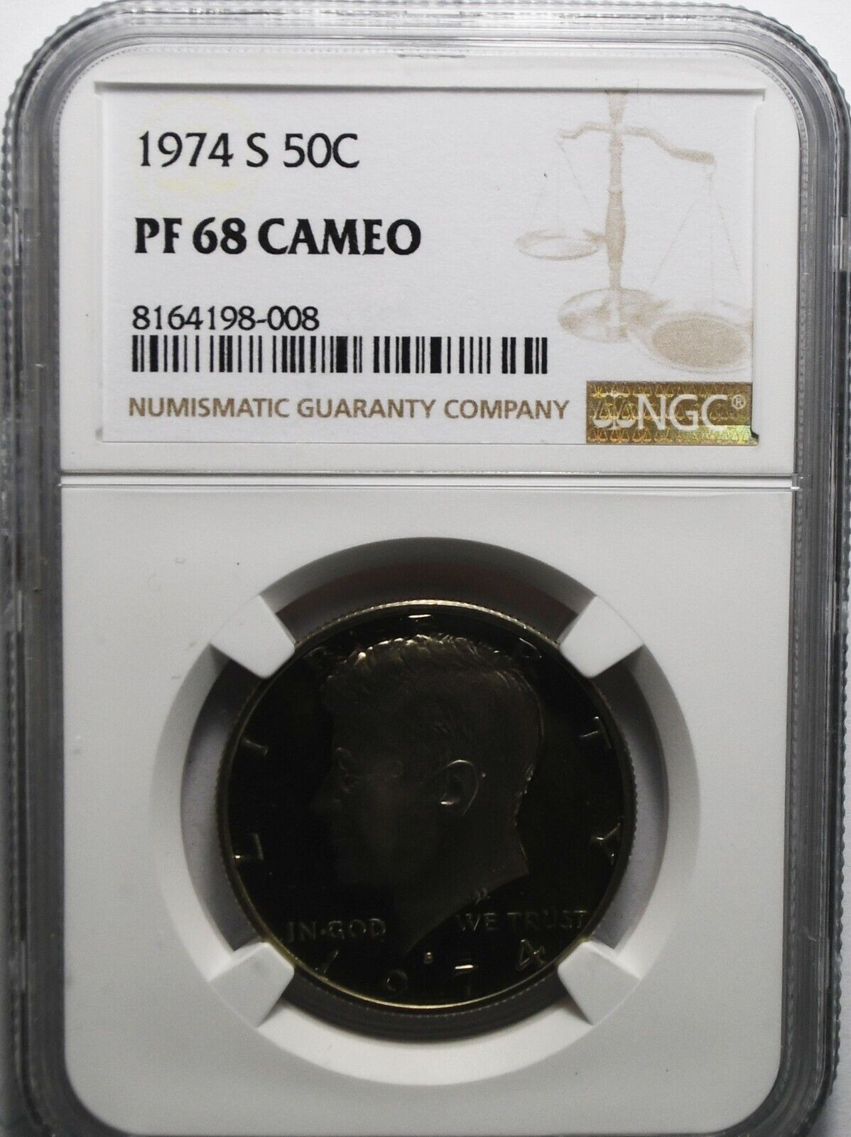 1974 S 50c Kennedy Half Dollar NGC PF68 Cameo Proof San Francisco