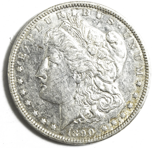1890 $1 Morgan American Silver One Dollar Philadelphia AU