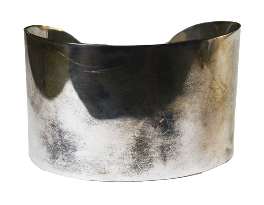 Sterling Silver Plain Cuff Bracelet 35mm 6.5" Wrist