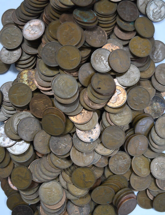 510pc Great Britain New Two & 2 Pence Coins Lot 1971-2005