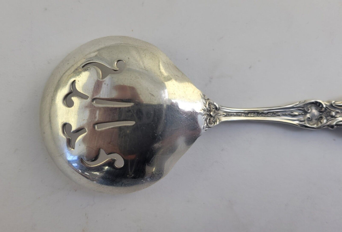 Reed & Barton Francis I Sterling Pierced Bon Bon Spoon4 5/8"- New Mark 1.2oz.