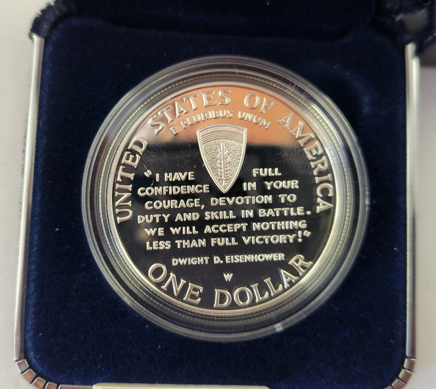 World War II 50th Anniversary Commemorative Coins US Mint W Silver Dollar Boxed
