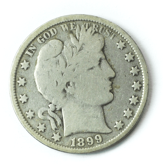 1899 50c Barber Silver Half Dollar Fifty Cents US Philadelphia
