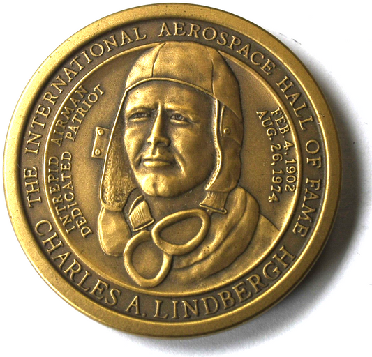 Charles Lindbergh Jubilee Trans Atlantic Flight Aerospace Medallic Art Co 38mm