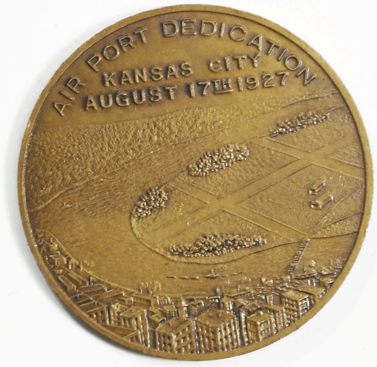 1927 Kansas City Air Port Dedication Charles Lindbergh Medal 38mm